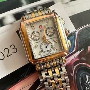 Michele two tone watch